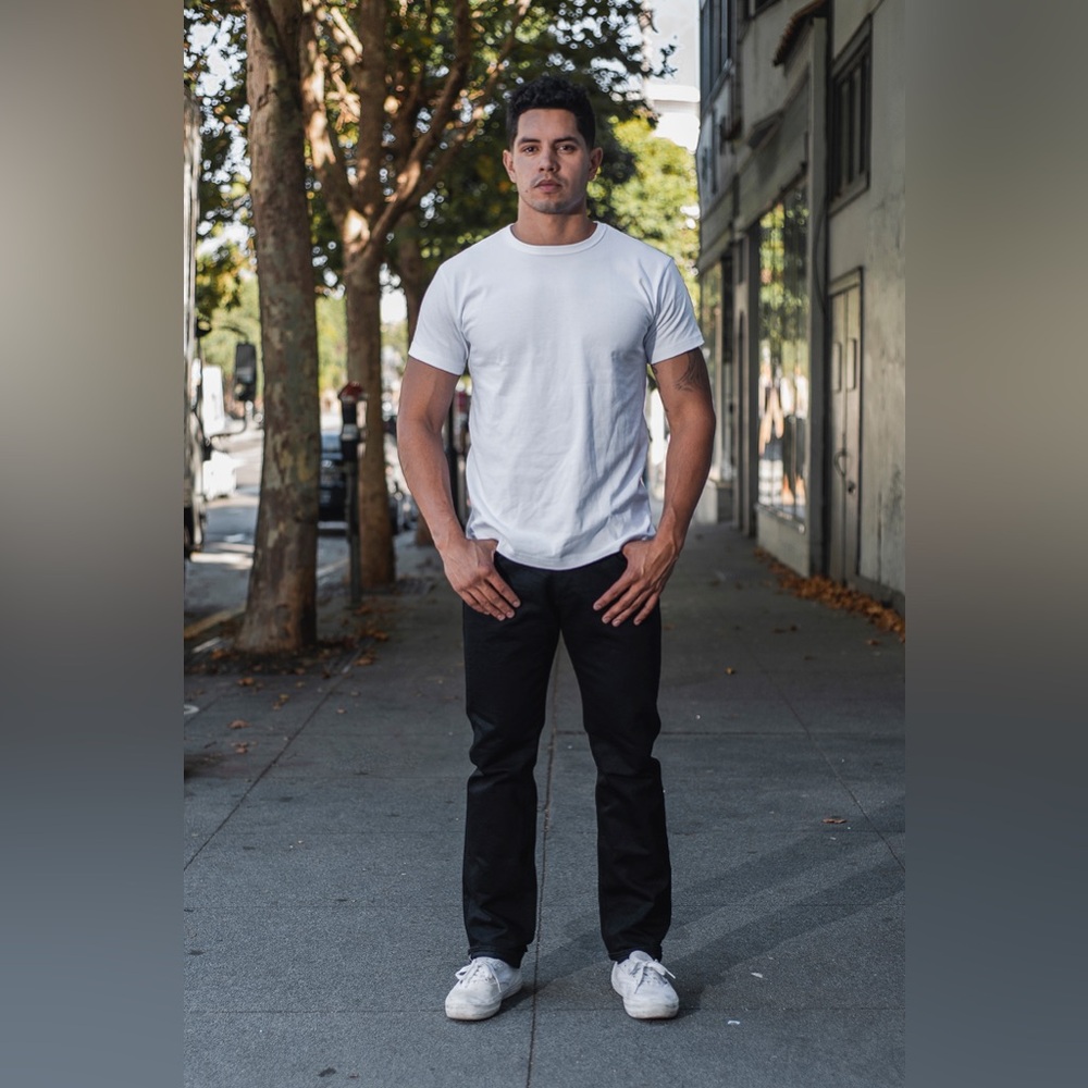 IRON HEART 14OZ SELVEDGE DENIM SLIM TAPERED CUT JEANS - BLACK IH-777S-142BB